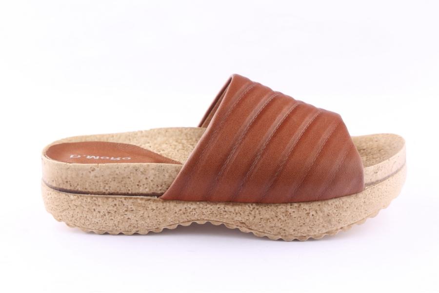 d.moro shoes Women Leather Slippers for Summer: C713 Tan (Wholesale)