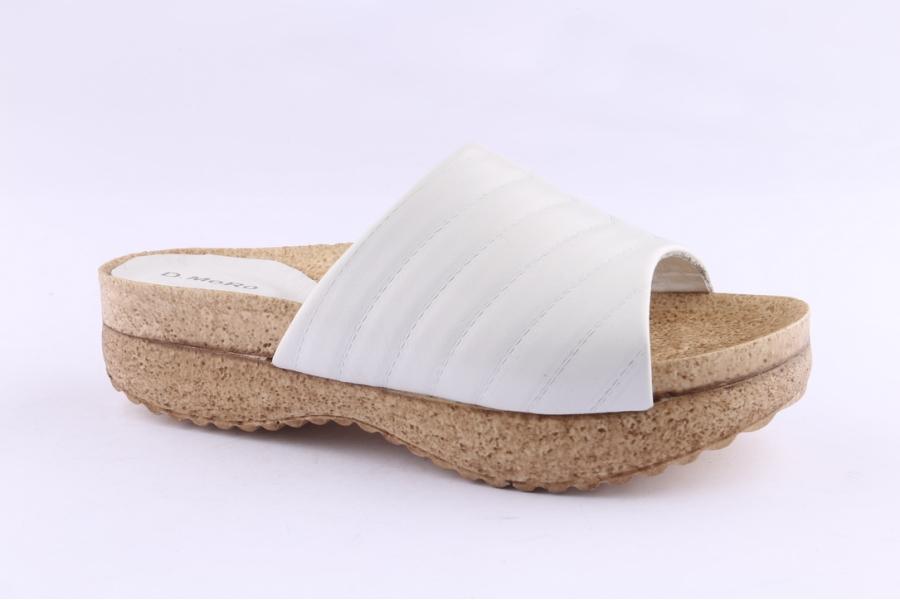 D.moro Shoes Women Leather Slippers For Summer: C713 White (Wholesale)