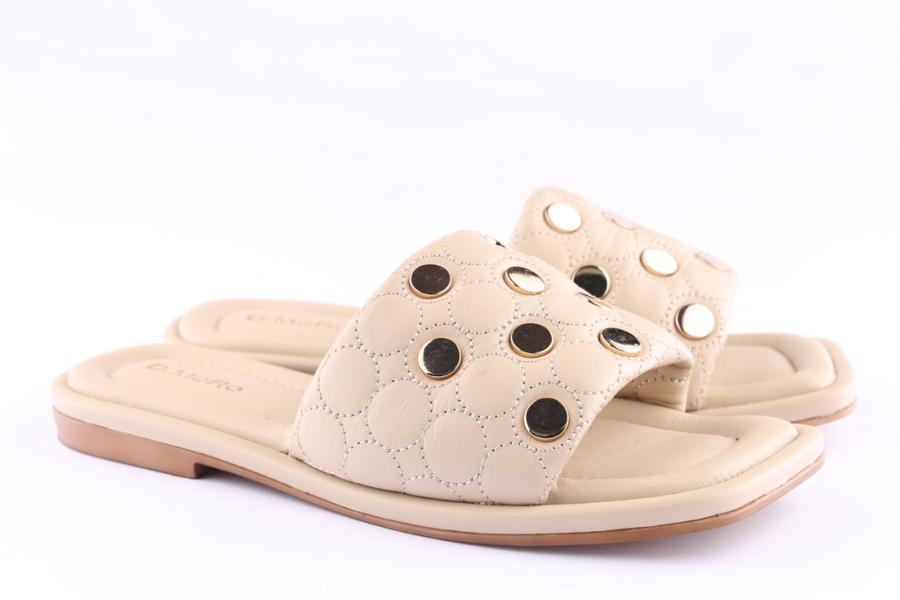 D.moro Shoes Women Leather Slippers For Summer: CRM-3 Beige (Wholesale)