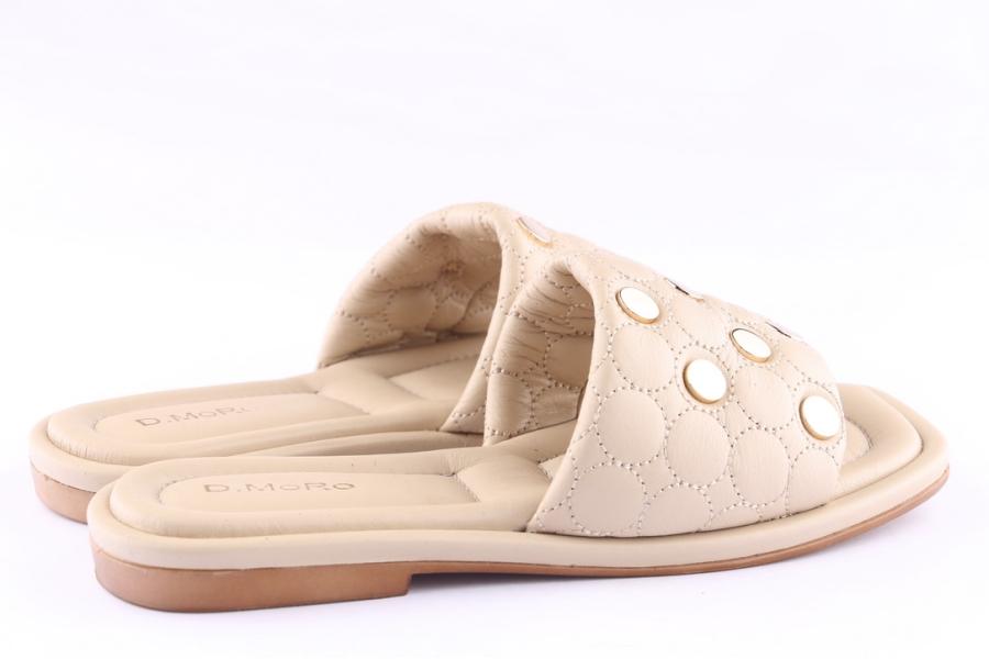 D.moro Shoes Women Leather Slippers For Summer: CRM-3 Beige (Wholesale)
