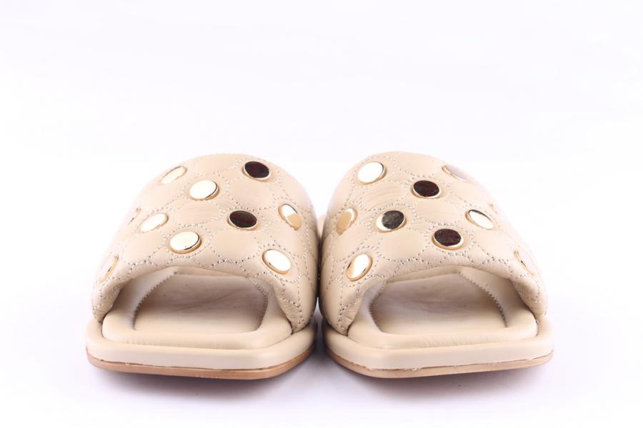 D.moro Shoes Women Leather Slippers For Summer: CRM-3 Beige (Wholesale)