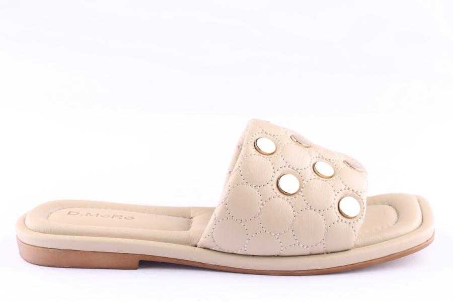 d.moro shoes Women Leather Slippers for Summer: CRM-3 Beige (Wholesale)