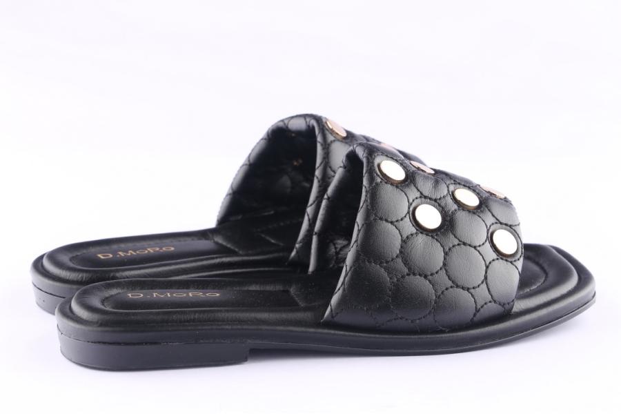 D.moro Shoes Women Leather Slippers For Summer: CRM-3 Black (Wholesale)
