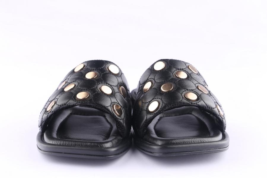 D.moro Shoes Women Leather Slippers For Summer: CRM-3 Black (Wholesale)