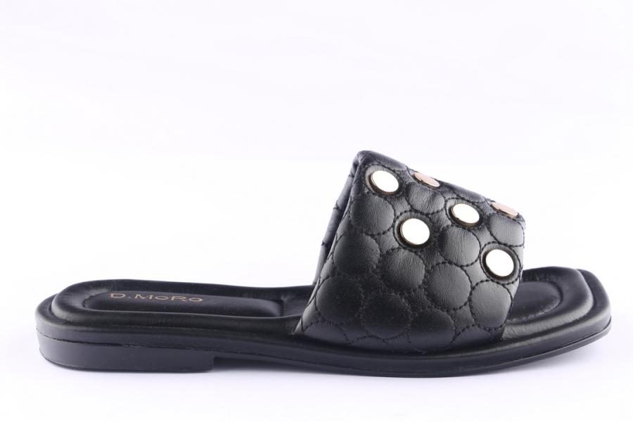 d.moro shoes Women Leather Slippers for Summer: CRM-3 Black (Wholesale)