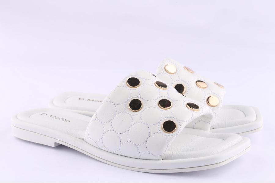 D.moro Shoes Women Leather Slippers For Summer: CRM-3 White (Wholesale)
