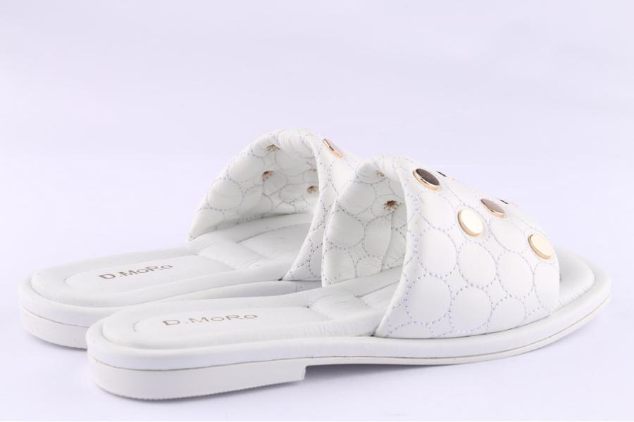 D.moro Shoes Women Leather Slippers For Summer: CRM-3 White (Wholesale)