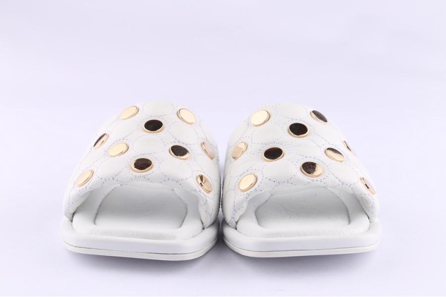 D.moro Shoes Women Leather Slippers For Summer: CRM-3 White (Wholesale)