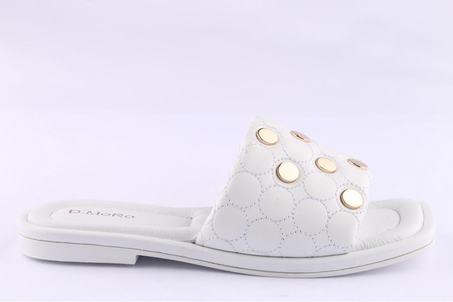 d.moro shoes Women Leather Slippers for Summer: CRM-3 White (Wholesale)