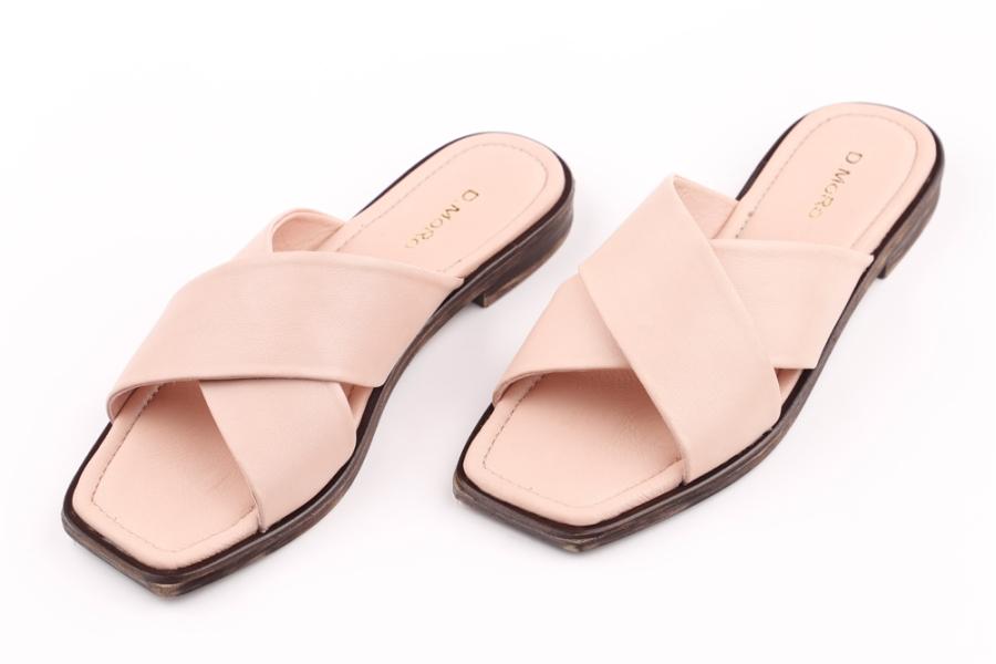 d.moro shoes Women Leather Slippers for summer: EVA-11 Beige Leather (Wholesale)