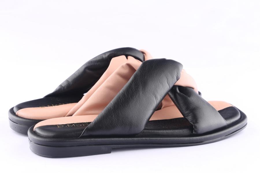 D.moro Shoes Women Leather Slippers For Summer: GLS-3 Black (Wholesale)