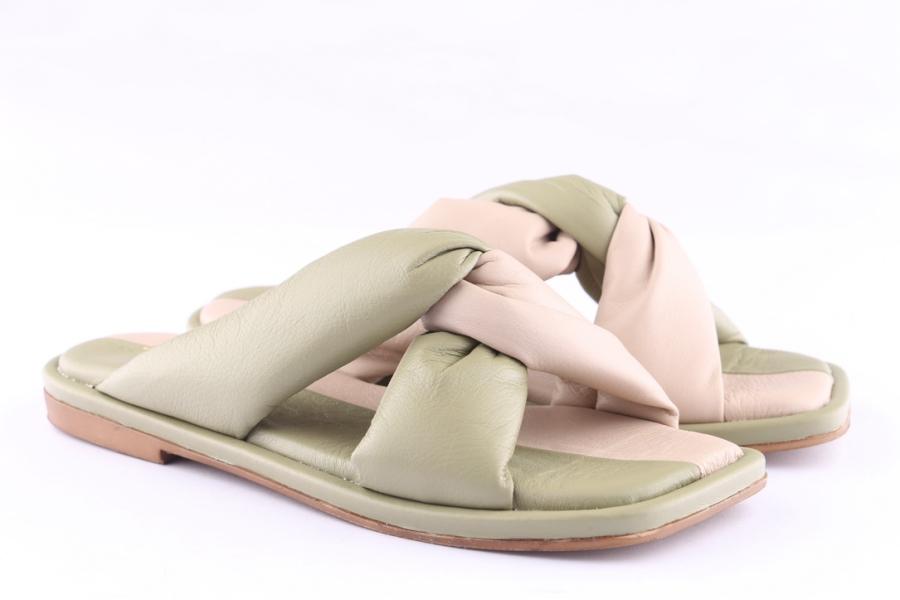 D.moro Shoes Women Leather Slippers For Summer: GLS-3 Light Green (Wholesale)