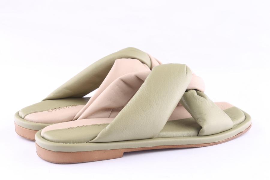 D.moro Shoes Women Leather Slippers For Summer: GLS-3 Light Green (Wholesale)