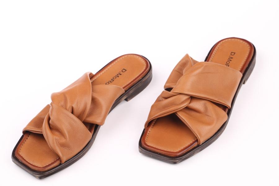 d.moro shoes Women Leather Slippers for summer: GLS-3 Tan Leather (Wholesale)