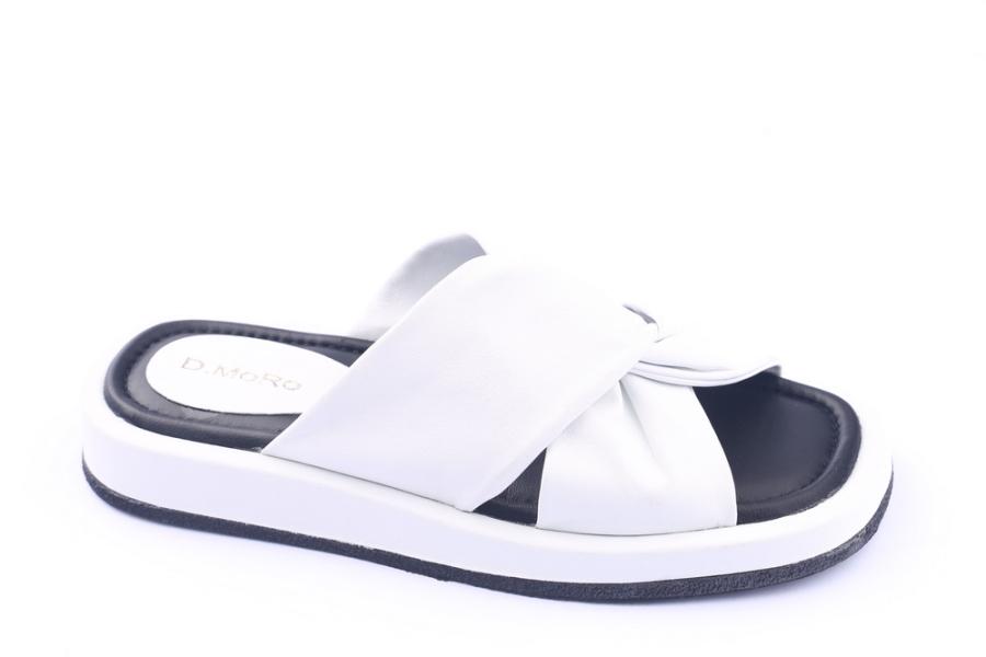 d.moro shoes Women Leather Slippers for summer: GLS-3 White Leather (Wholesale)