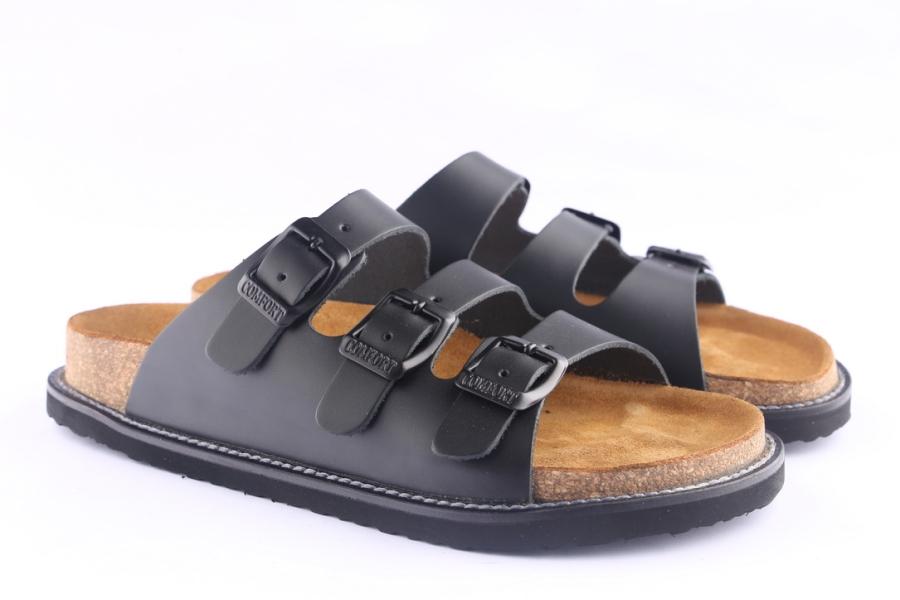 D.moro Shoes Women Leather Slippers For Summer: KAR Black (Wholesale)