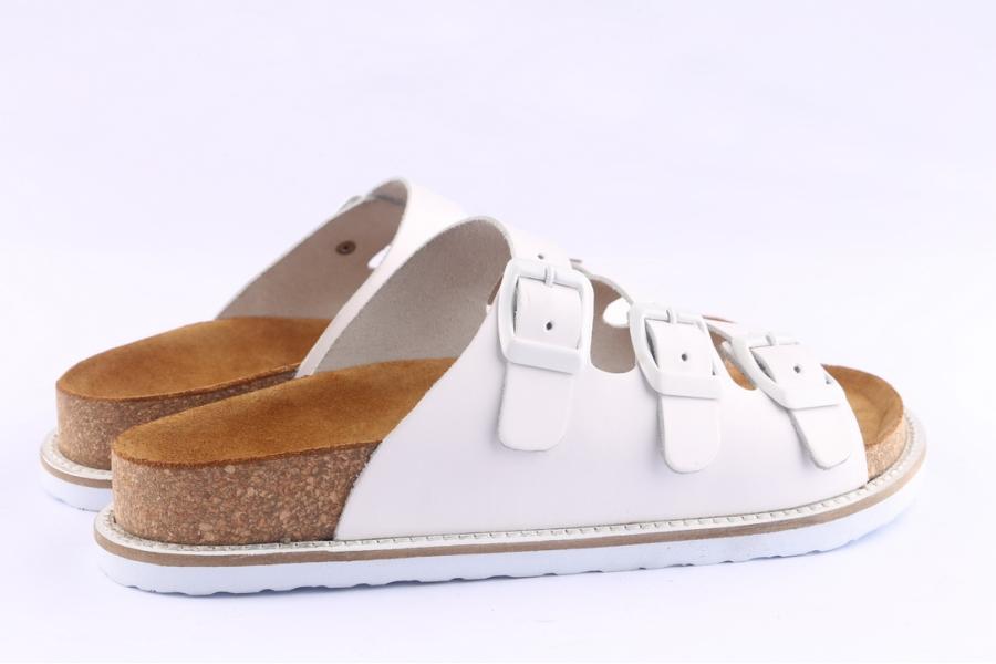 D.moro Shoes Women Leather Slippers For Summer: KAR White (Wholesale)