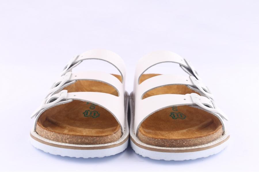 D.moro Shoes Women Leather Slippers For Summer: KAR White (Wholesale)