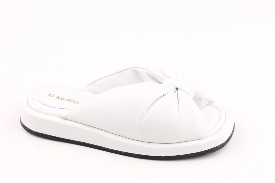d.moro shoes Women Leather Slippers for summer: LVİ-1 White Leather (Wholesale)