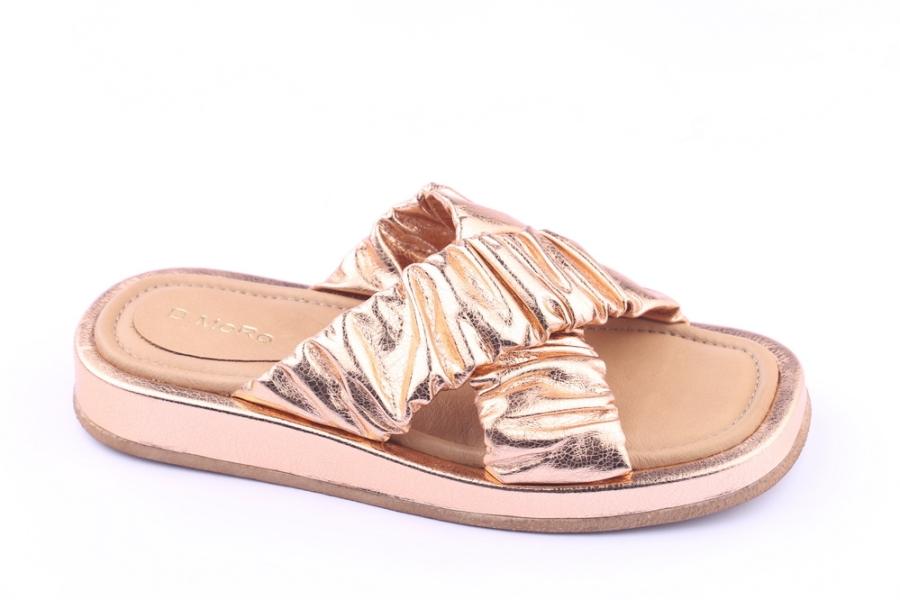 d.moro shoes Women Leather Slippers for summer: LVİ-7 Bronze Leather (Wholesale)