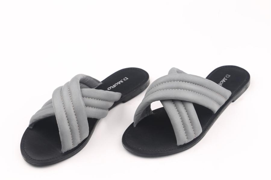 d.moro shoes Women Leather Slippers for summer: MORO-1 Grey Leather (Wholesale)