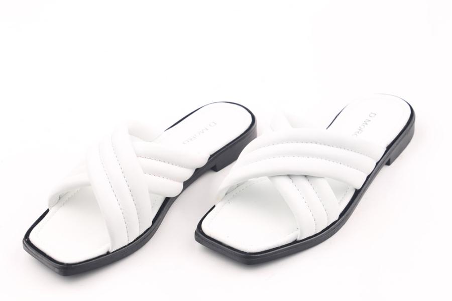 d.moro shoes Women Leather Slippers for summer: MORO-1 White Leather (Wholesale)