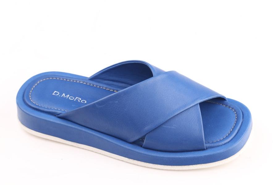 d.moro shoes Women Leather Slippers for summer: MORO-101 Blue Leather (Wholesale)