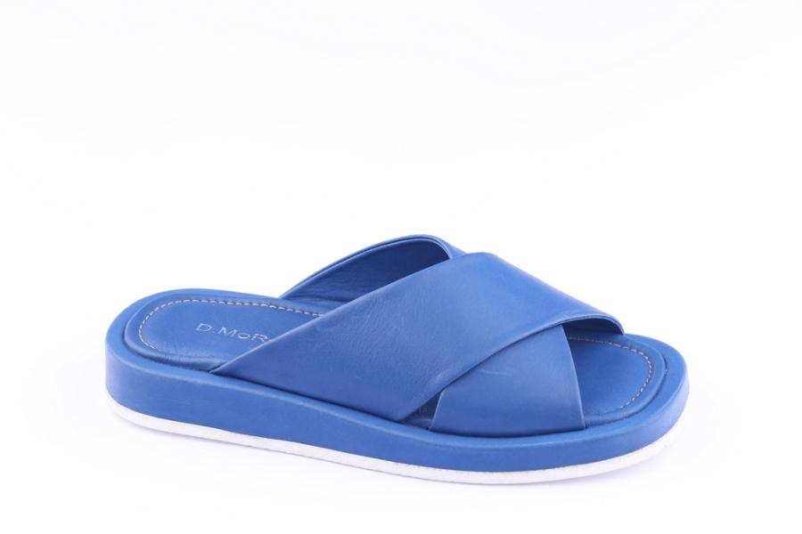 d.moro shoes Women Leather Slippers for summer: MORO-101 Blue Leather (Wholesale)