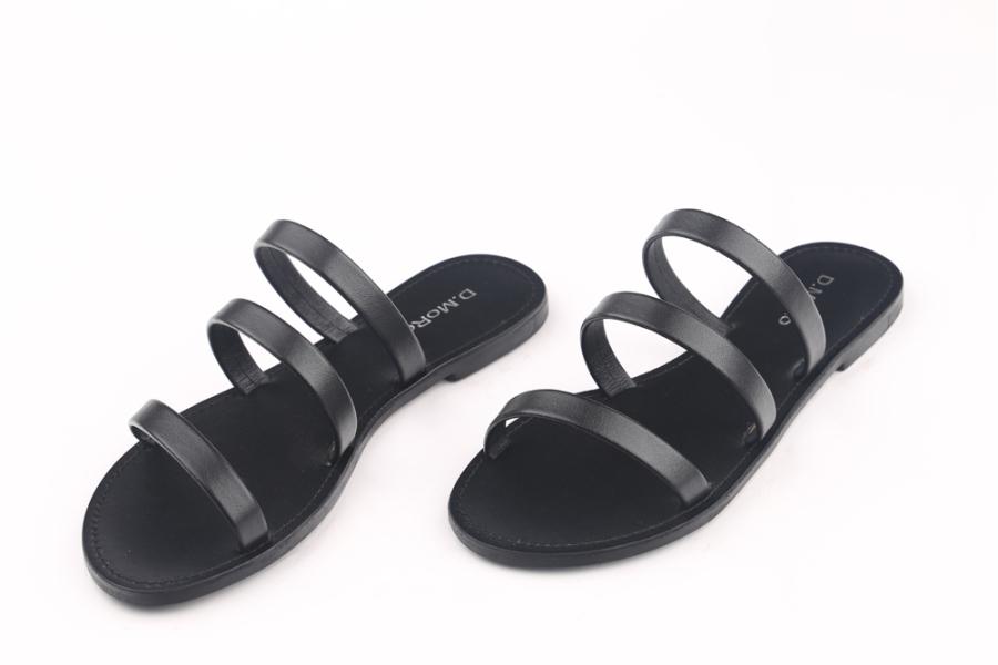 d.moro shoes Women Leather Slippers for summer: MORO-18 Black Leather (Wholesale)