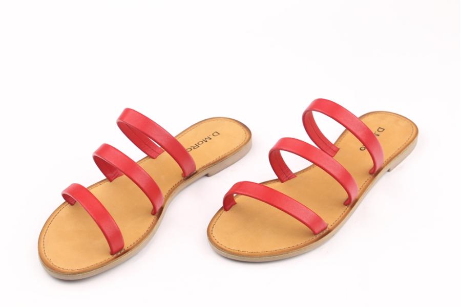d.moro shoes Women Leather Slippers for summer: MORO-18 Red Leather (Wholesale)