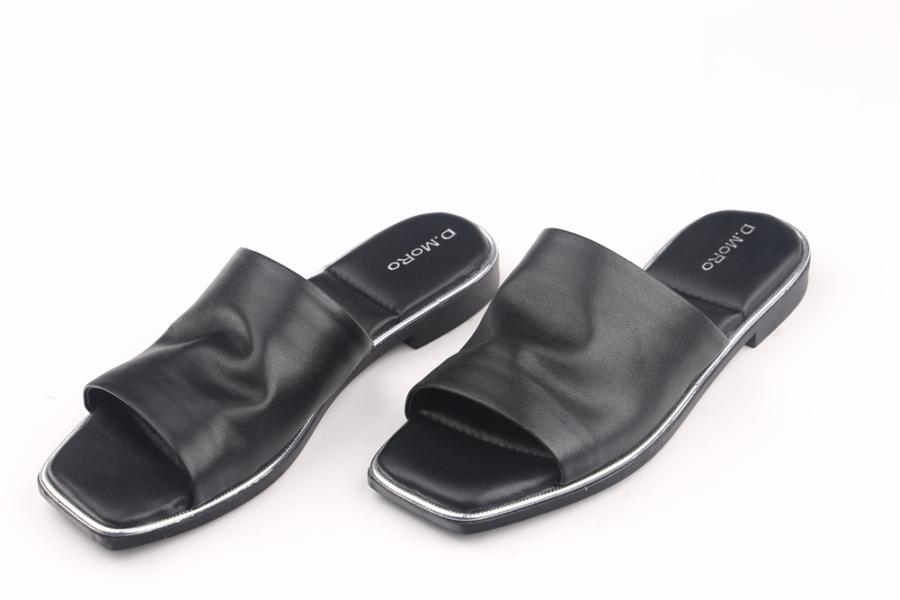 d.moro shoes Women Leather Slippers for summer: MORO-29 Black Leather (Wholesale)