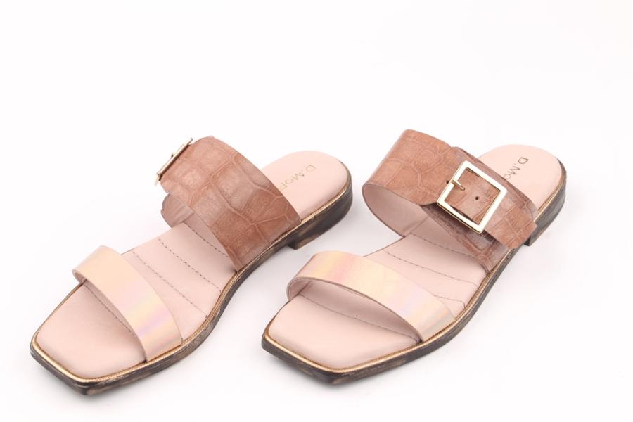 d.moro shoes Women Leather Slippers for summer: MORO-34 Beige Leather (Wholesale)