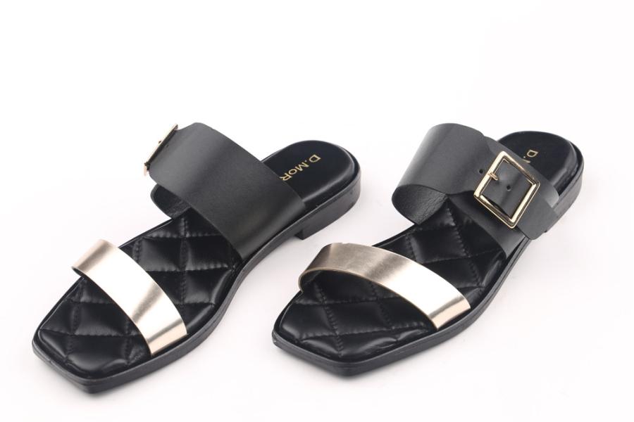 d.moro shoes Women Leather Slippers for summer: MORO-34-X Gold Leather (Wholesale)