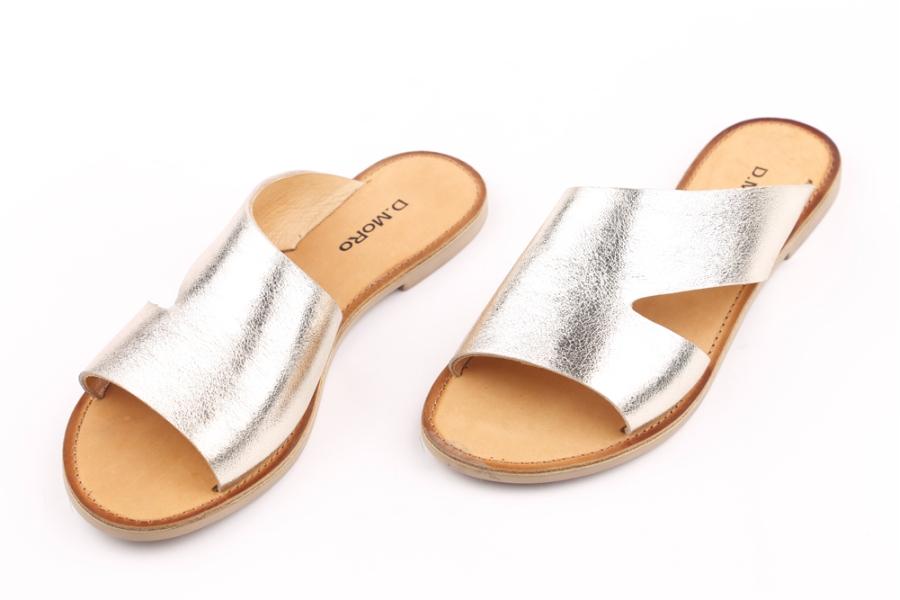 d.moro shoes Women Leather Slippers for summer: MORO-54 Gold Leather (Wholesale)