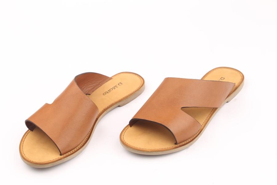 d.moro shoes Women Leather Slippers for summer: MORO-54 Tan Leather (Wholesale)