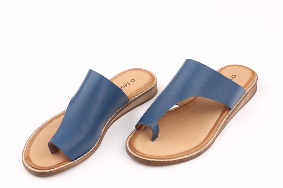 d.moro shoes Women Leather Slippers for summer: MORO-58 Navy Blue Leather (Wholesale)