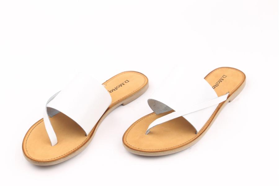 d.moro shoes Women Leather Slippers for summer: MORO-59 White Leather (Wholesale)