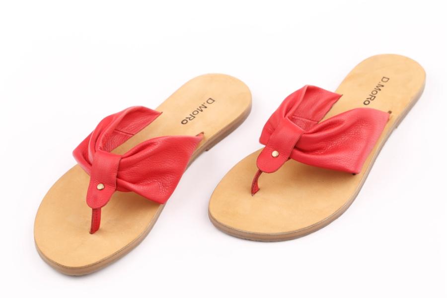 d.moro shoes Women Leather Slippers for summer: MORO-60 Red Leather (Wholesale)
