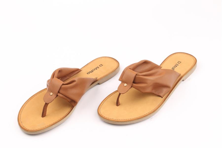 d.moro shoes Women Leather Slippers for summer: MORO-60 Tan Leather (Wholesale)