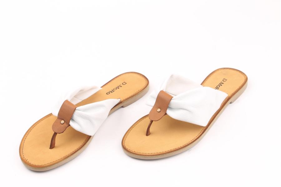 d.moro shoes Women Leather Slippers for summer: MORO-60 White Leather (Wholesale)