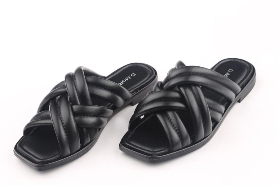 d.moro shoes Women Leather Slippers for summer: MORO-61 Black Leather (Wholesale)