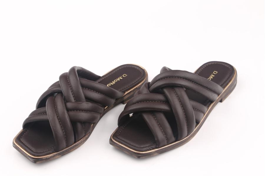 d.moro shoes Women Leather Slippers for summer: MORO-61 Brown Leather (Wholesale)