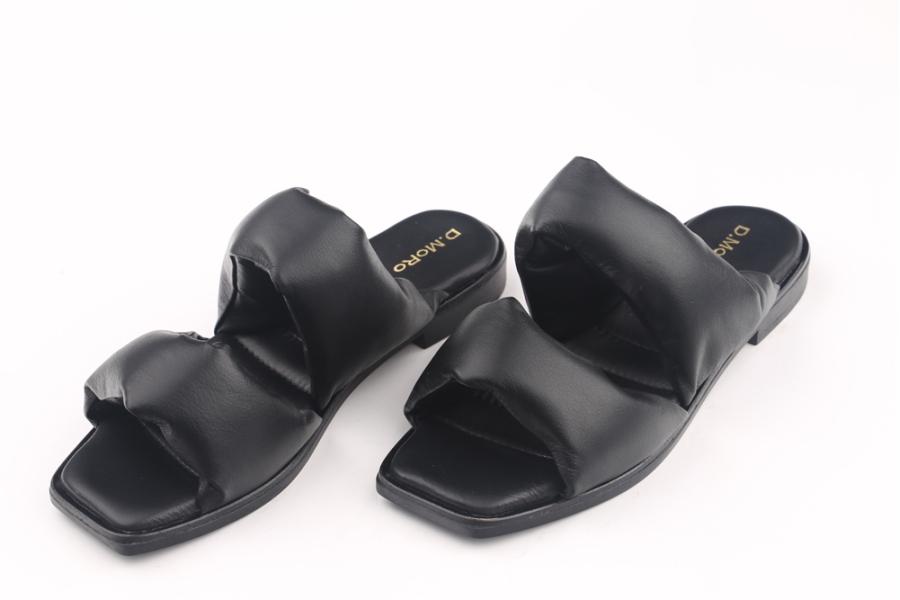 d.moro shoes Women Leather Slippers for summer: MORO-73 Black Leather (Wholesale)