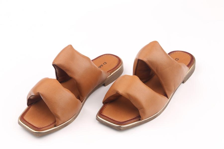 d.moro shoes Women Leather Slippers for summer: MORO-73 Tan Leather (Wholesale)