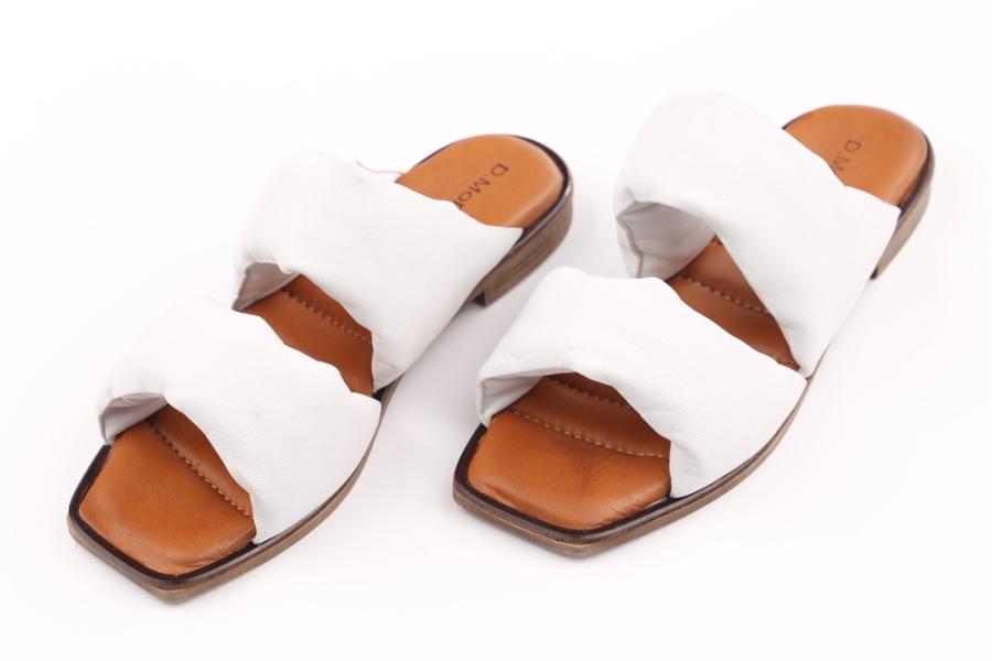 d.moro shoes Women Leather Slippers for summer: MORO-73 White Leather (Wholesale)