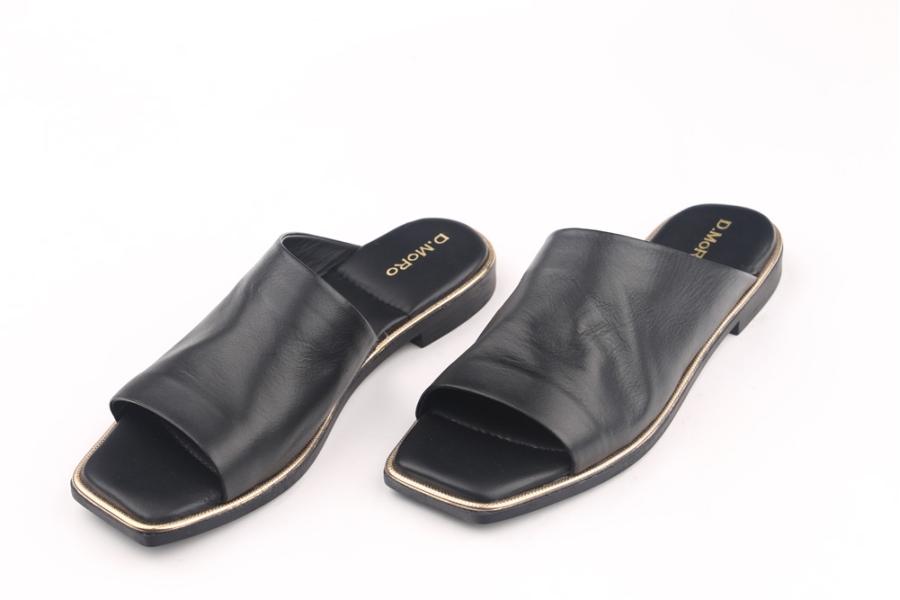 d.moro shoes Women Leather Slippers for summer: MORO-74 Black Leather (Wholesale)