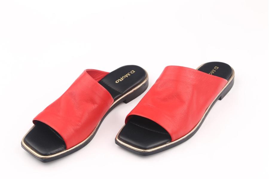 d.moro shoes Women Leather Slippers for summer: MORO-74 Red Leather (Wholesale)