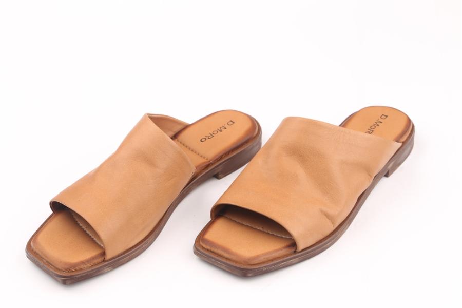 d.moro shoes Women Leather Slippers for summer: MORO-74 Tan Leather (Wholesale)