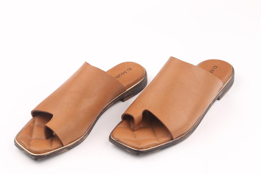 d.moro shoes Women Leather Slippers for summer: MORO-76 Tan Leather (Wholesale)
