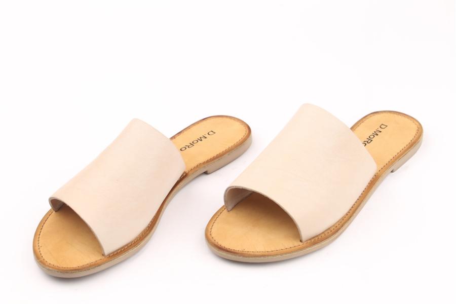 d.moro shoes Women Leather Slippers for summer: MORO-9 Beige Leather (Wholesale)